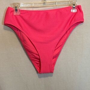 AA-307 Aerie NWT‎ High Cut Cheeky Pink Lined Summer Swim Bikini Bottoms Size L